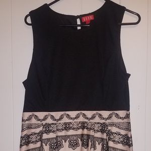 Elle Black & Tan Embroidered dress